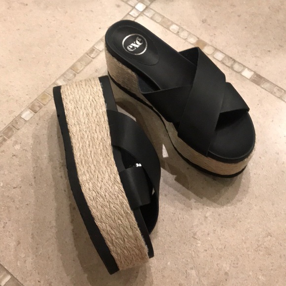 Exe Shoes Exe Black Platform Sandals Poshmark